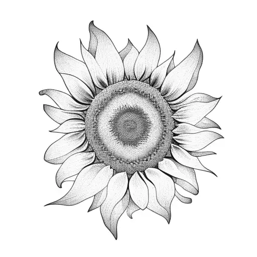 Sunflower With A One Line Dog