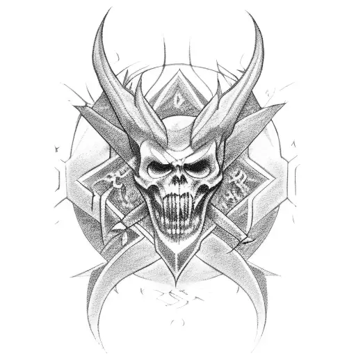 Evil Symbol Etched In Black Ink