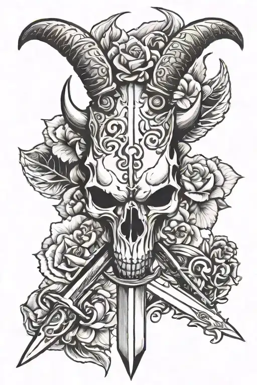 Bull Skull And Dagger