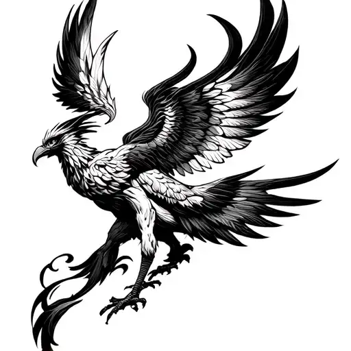 Male Phoenix With Wings