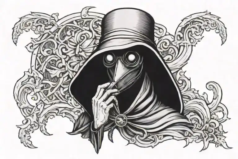 Black Plague Doctor With Woman