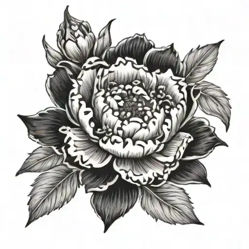Black Peony Flower