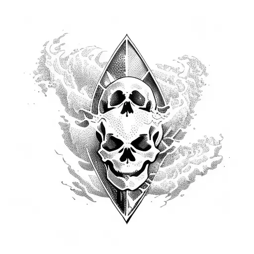 Skeleton Surfing Big Wave