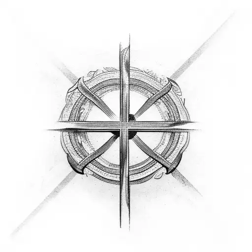 Christian Cross In Woods