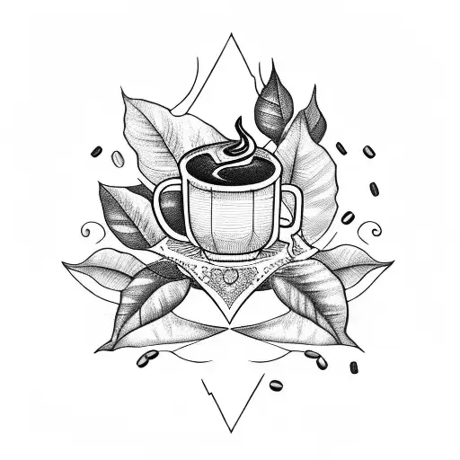 Coffee Plant Tattoo With French Press