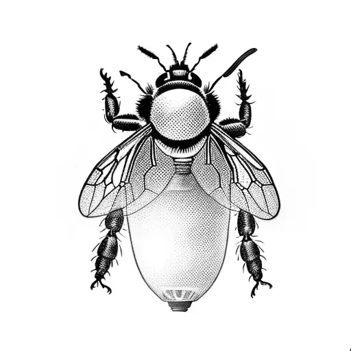 Bumble Bee Carrying Lightbulb