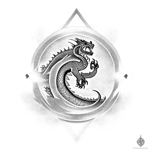 A Keyhole With A Mystical Dragon Emerging From It