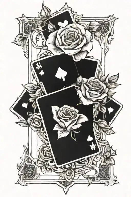 Rose And Cards Being Shuffled