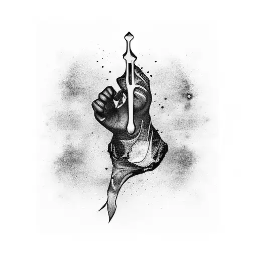 Arm Sleeve Black With Liquid Gold Dripping Down Creative