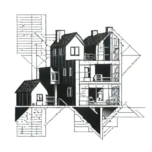 Abstract Geometric Interpretation Of Soviet Block Houses