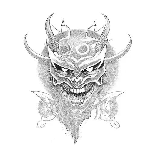 Demon Tattoo Half Sleeve