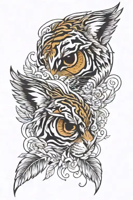 Tiger Eye And Angel Wing Made