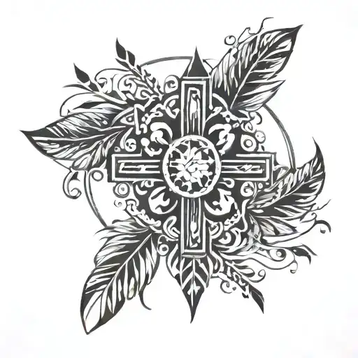 Incorporate A Christian Cross With Traditional Native American Patterns