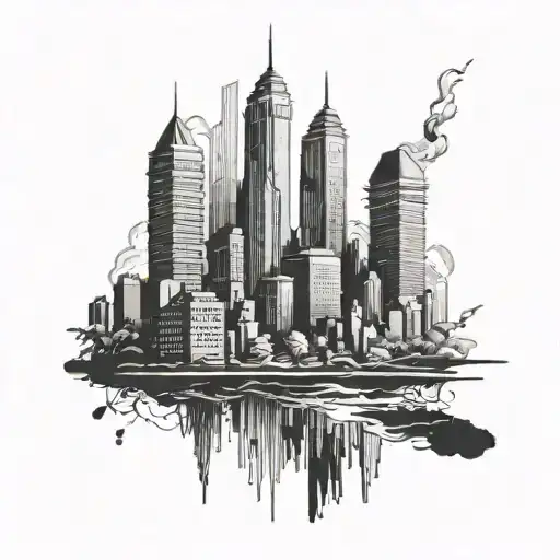 City Skyline In The Background