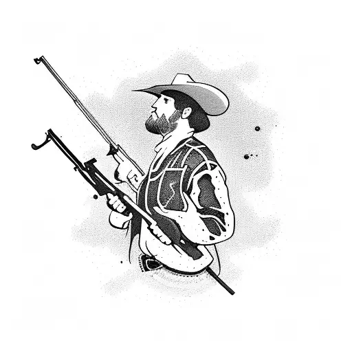 Western Cowboy With Lever Action Rifle