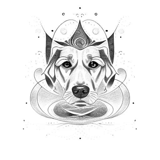 Cursive Lettering With Swirls And Lines That Says Bailey And A Golden Retriever Paw Print Next To It