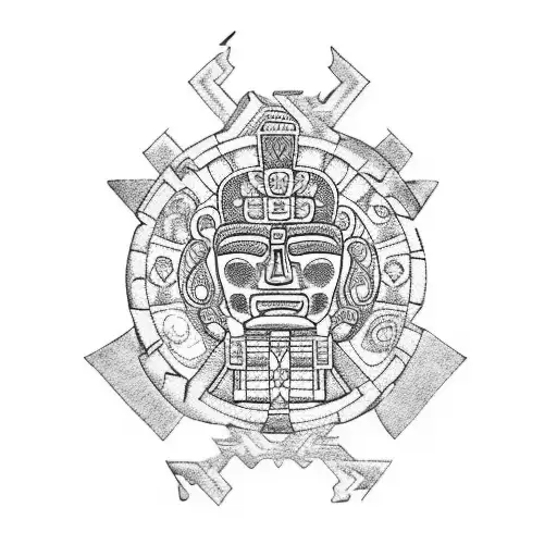 Maya Calendar With Aztec Leaders Full Sleeve