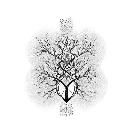 Dna Strand With Tree Of Life On Forearm