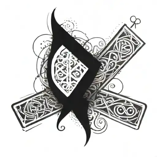 Runes Black Out Fore Arm Sleeve