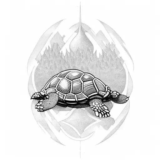 Turtle And The Shell Is A Mushroom