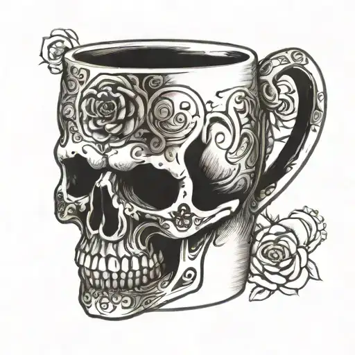 Mug With Skull Inside
