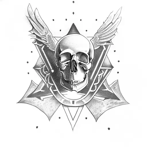 Sad Skull With Inverted Pentacle