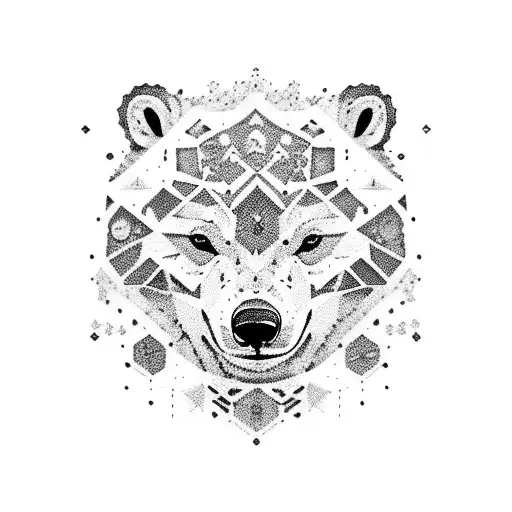 All White Polar Bear Snow Print