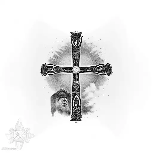 Orthodox Cross With A Dark Aesthetic