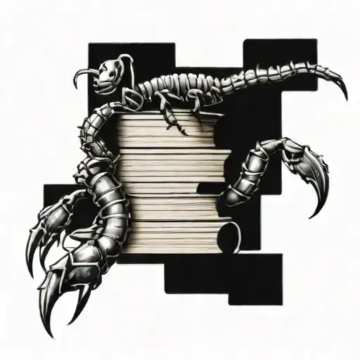 A Scorpion Crawling Out From Under A Stack Of Old Money