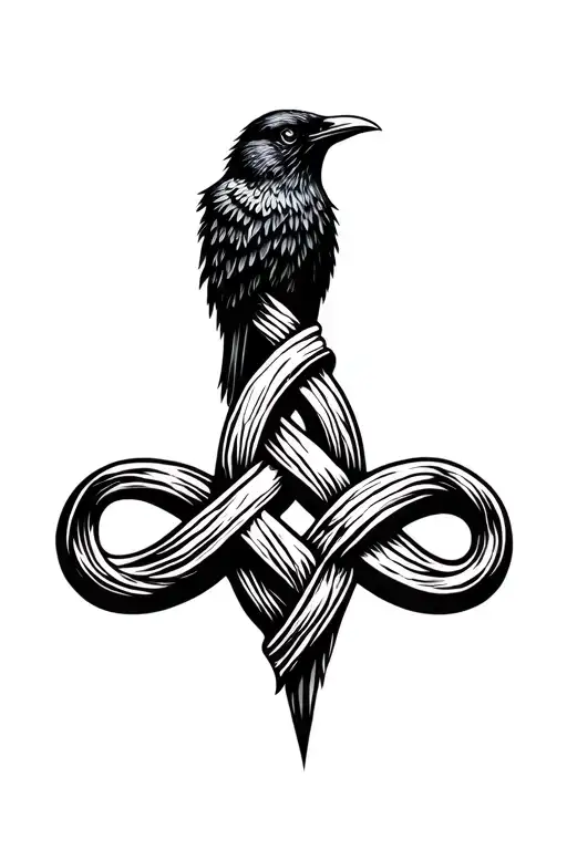 Viking Knot Style Tattoo Hugin Munin