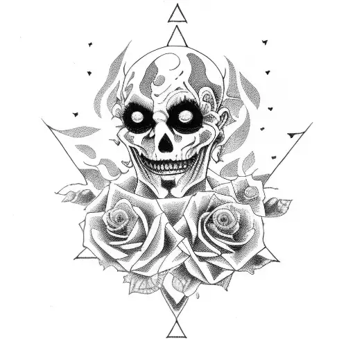 Astral Joker Riding A Cart Filled With Roses