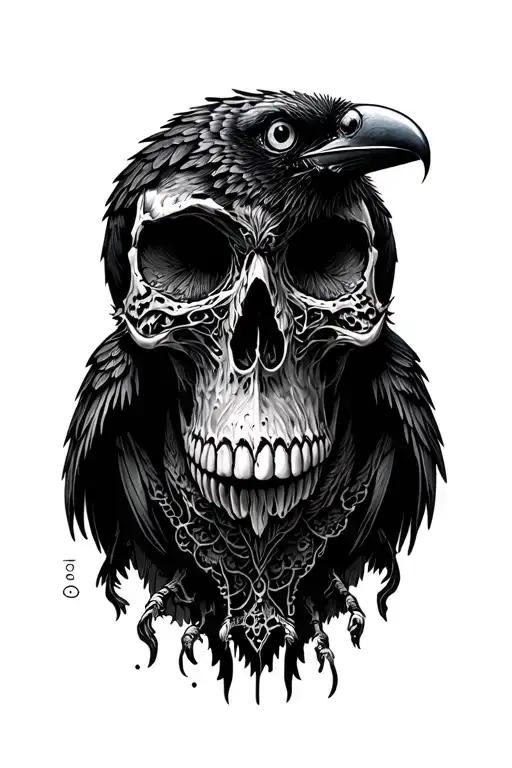 Skull And Crow