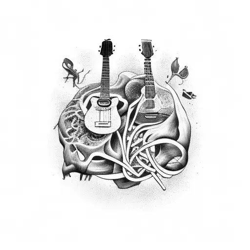 A Guitar Made Out Of Anatomical Elements