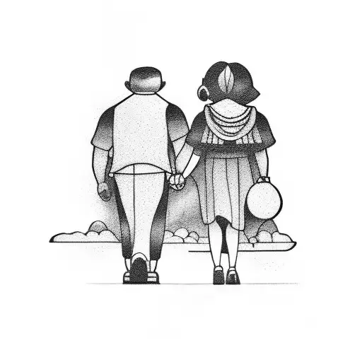 Father And Daughter Holding Hands