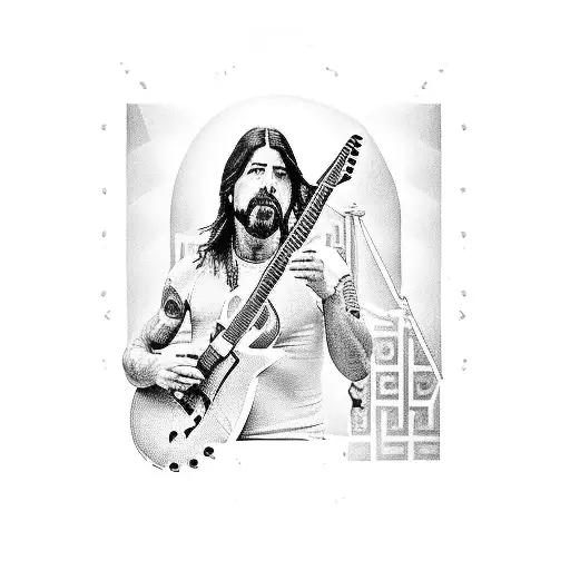 Dave Grohl As A Greek God Playing A Guitar
