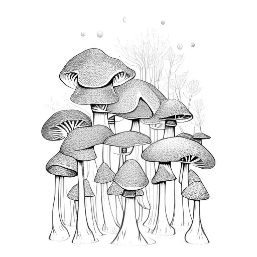 A Mystical Forest With Towering Mushroom Trees