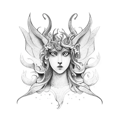 A Mythical Creature From Greek Mythology Surrounded By Nature