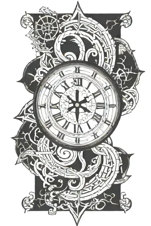 Norse Runes And Clock