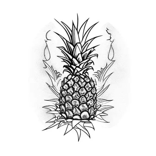 Phoenix With Pineapple In Talons