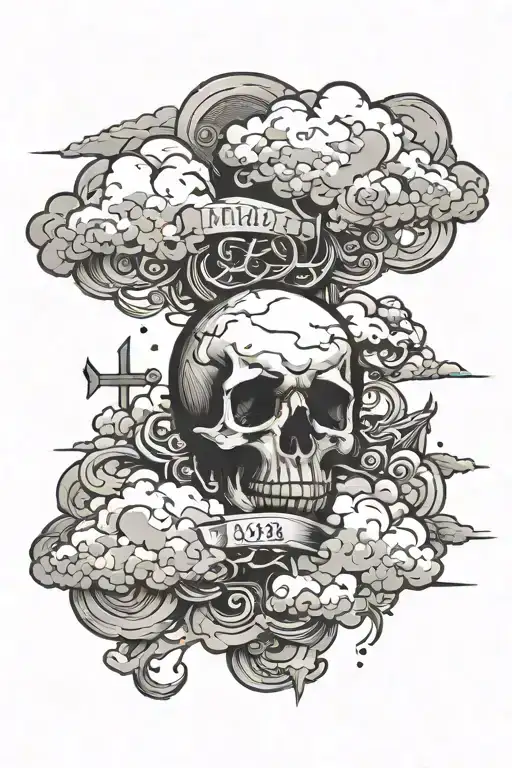 Clouds Surrounding Name And Death Date