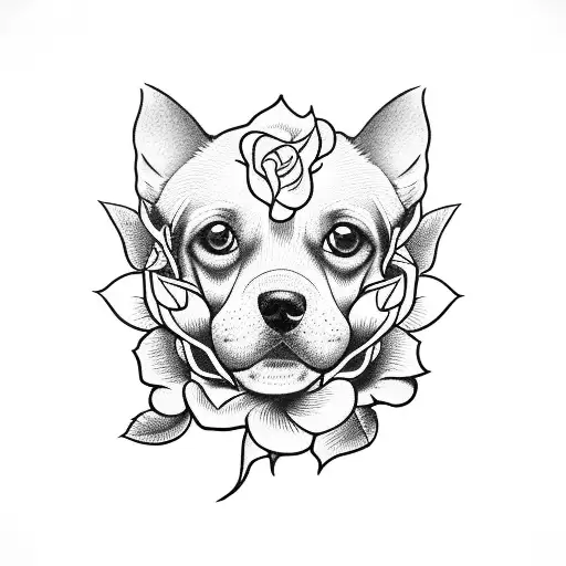 Dog With Rose