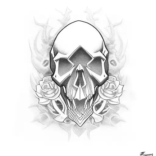 Supersport Motorbike With Skull