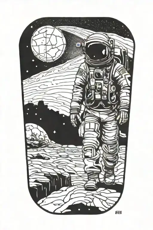 Cs Lewis Space Trilogy Inspired Astronaut Walking Through Abandoned Metropolis Under A Starry Sky