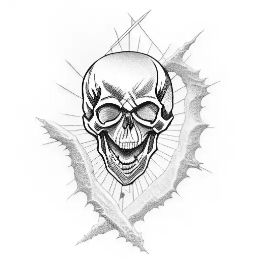 Death Metal Skull Riding A Supersport Bike