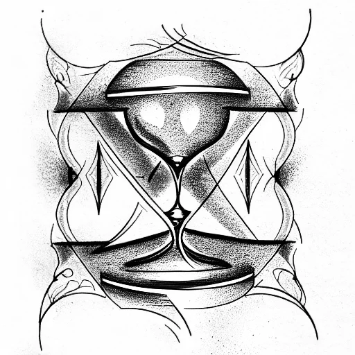 Hourglass Falling Into Another Hourglass