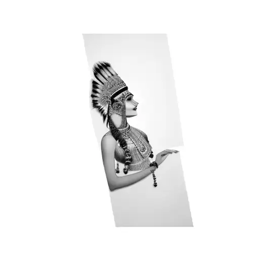 A Woman With An Indian Headdress