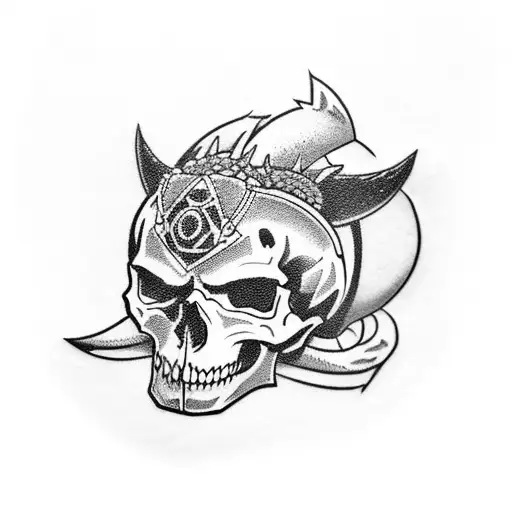 Skulls And Wolf And Number 13 In The Background