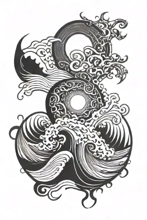 Abstract Wave And Sun