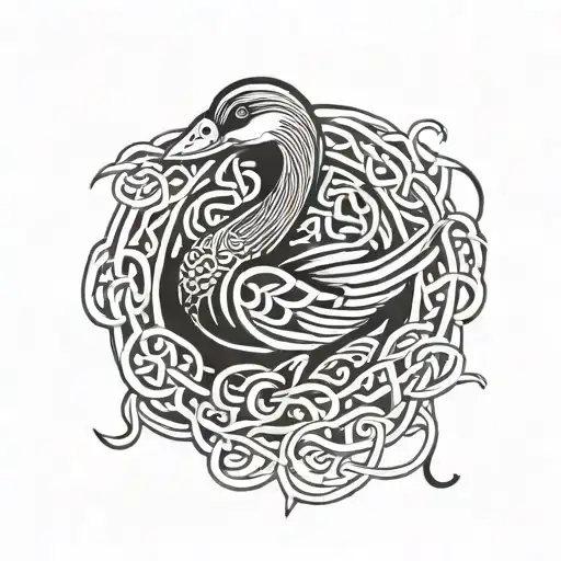 Celtic Knot Design Incorporating A Duck