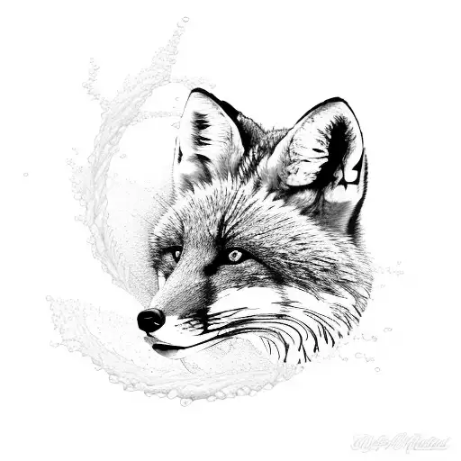 Fox In A Spiral Of Water And Waves